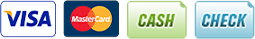 Accept Visa, MasterCard,Cash, Check